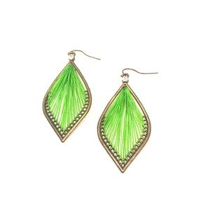 Green dangle earrings
